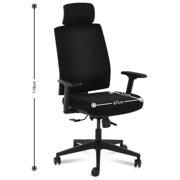 Stol, ergonomisk vridbar kontorsstol med nackstöd, max. 200 kg