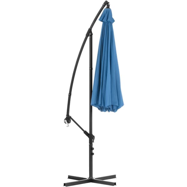 Hageparaply på bom, rund, vippbar, dia. 300 cm blå