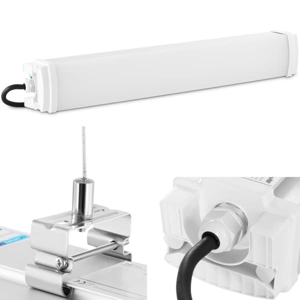 LED-lamparmatur vattentät hermetisk för verkstadslager IP65 2200 lm 60 cm 20 W