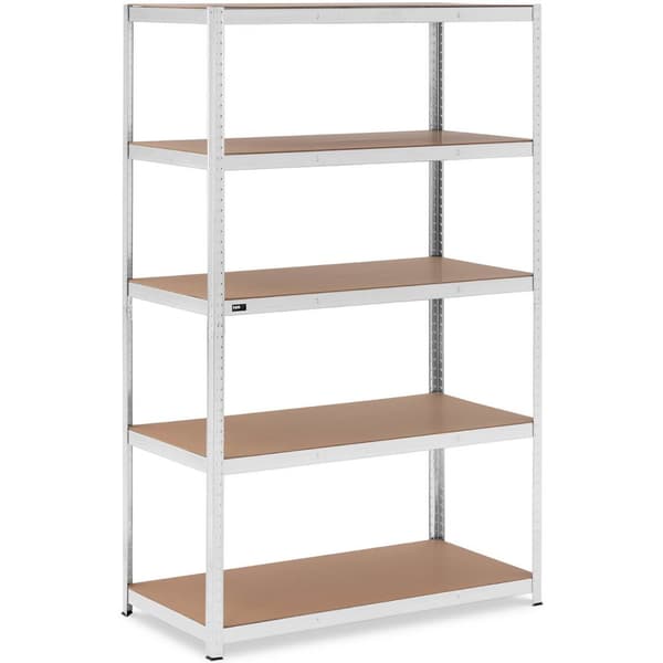 Metallagerhylde 5 hylder 750 kg 120 x 60 x 197 cm grå