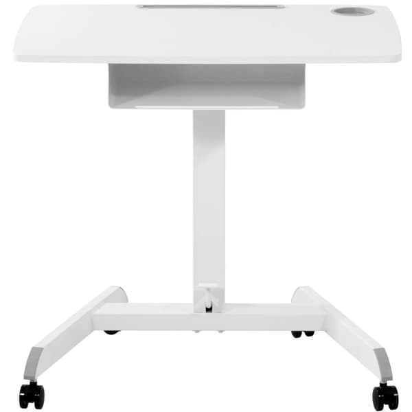 Justerbart vipbart bærbart stativbord med hylde 80 x 56 cm 760 - 1130 mm