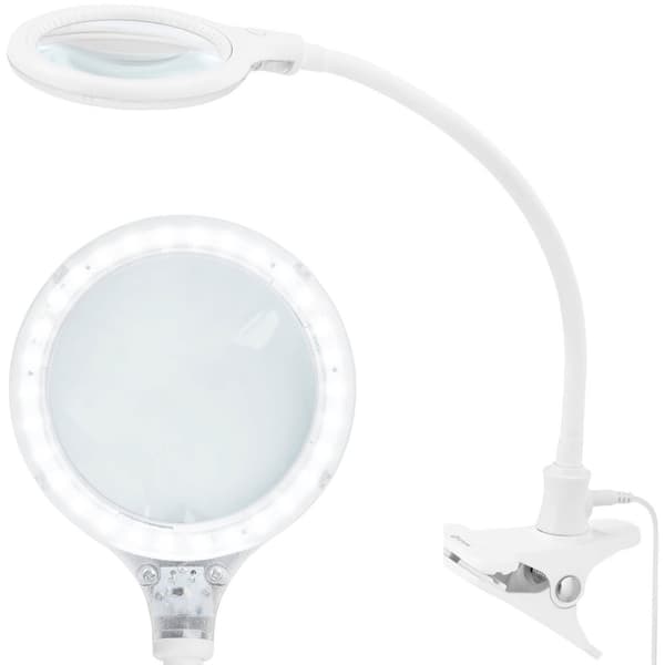 Kosmeettinen työpajavalaisin suurentava 5 diopteria 30x LED halk. 125 mm