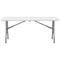 Miniatyrbilde 4 av 6: Hageserveringsbord, sammenleggbart, hvitt, opptil 150 kg, 180 x 75 x 74 cm