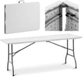 Miniatyrbilde 1 av 6: Hageserveringsbord, sammenleggbart, hvitt, opptil 150 kg, 180 x 75 x 74 cm