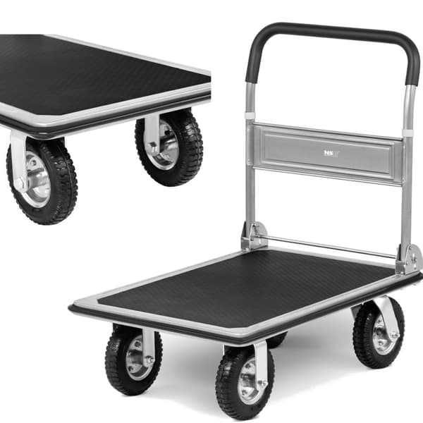 Manuel lagerplatformsvogn, foldbar, 1 side, op til 300 kg, 80 x 60 cm