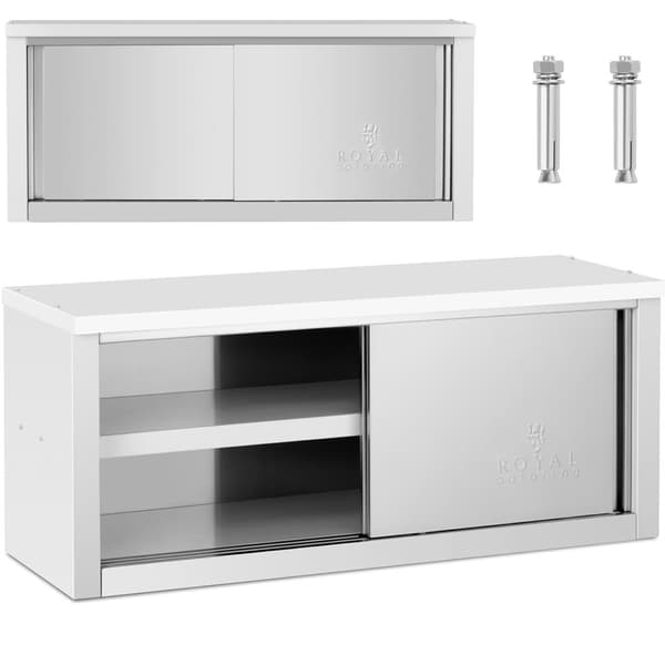 Catering veggskap med skyvedører STÅL 150 kg 120 x 40 x 50 cm