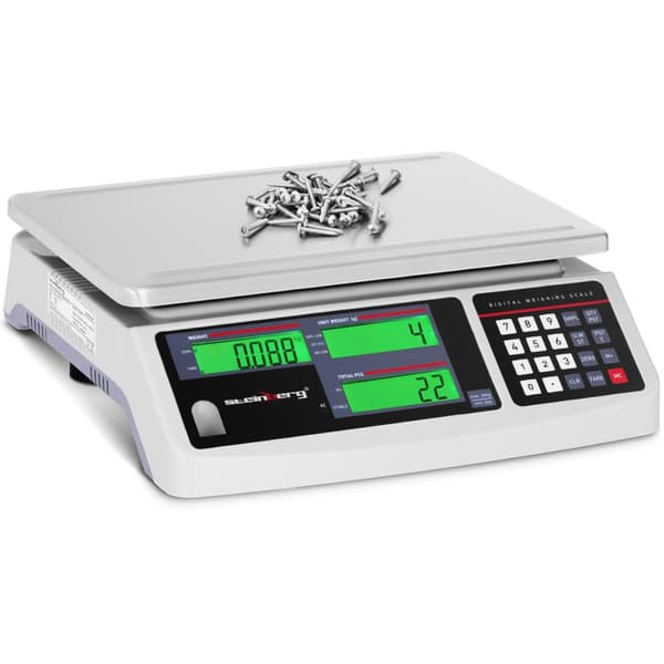 Kommersiell butikkskala tellende LCD 30,5 x 22 cm 30 kg / 1 g