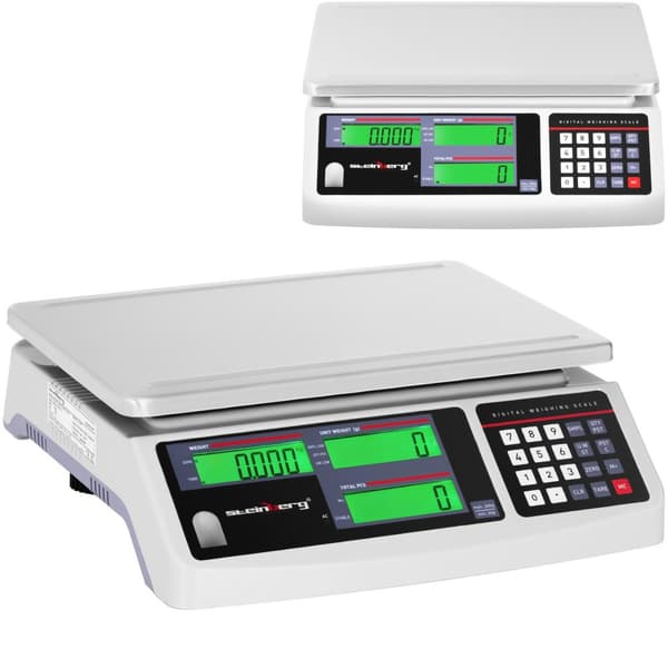 Kommersiell butikkskala tellende LCD 30,5 x 22 cm 30 kg / 1 g