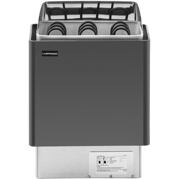 Elektrisk bastuaggregat 3-6 m3 upp till 110C 400 V 4,5 kW svart och silver