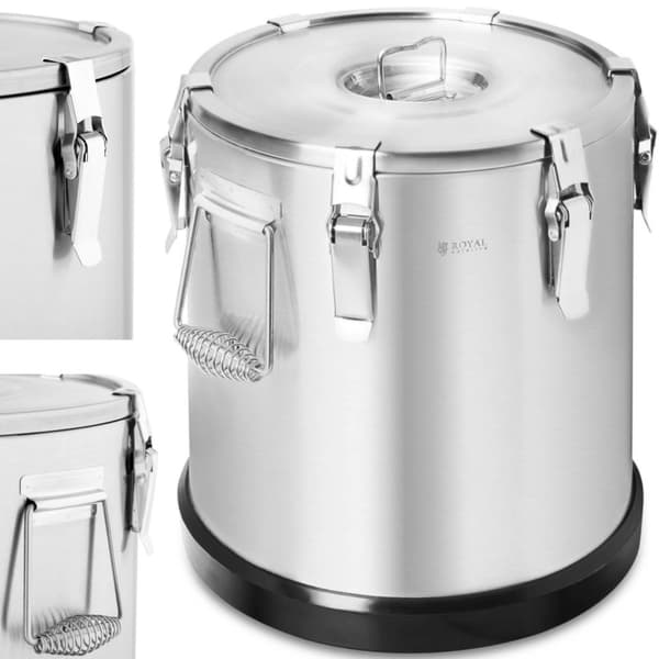 Termos, termisk cateringbeholder for transport av mat, STÅL, 22 l