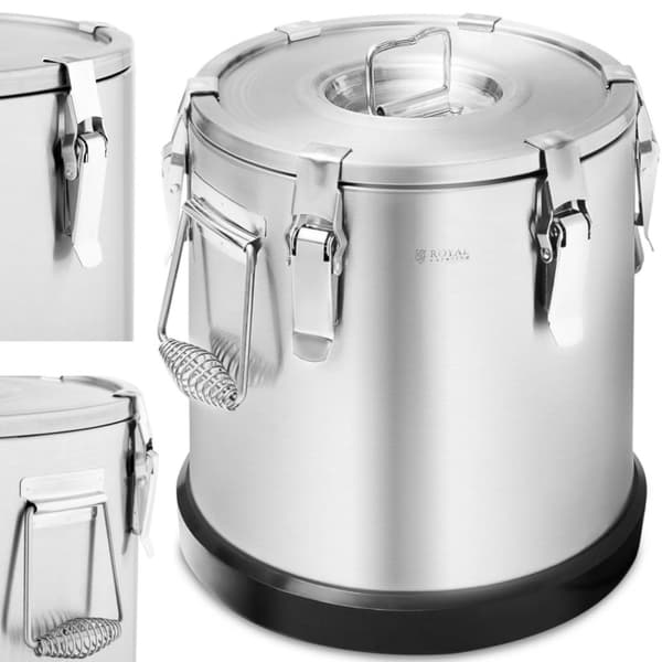 Termos, termisk cateringbeholder for transport av mat, STÅL, 15 l