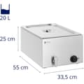 Miniatyrbilde 2 av 2: Bain-marie elektrisk varmeovn med kran GN 1/1 640 W