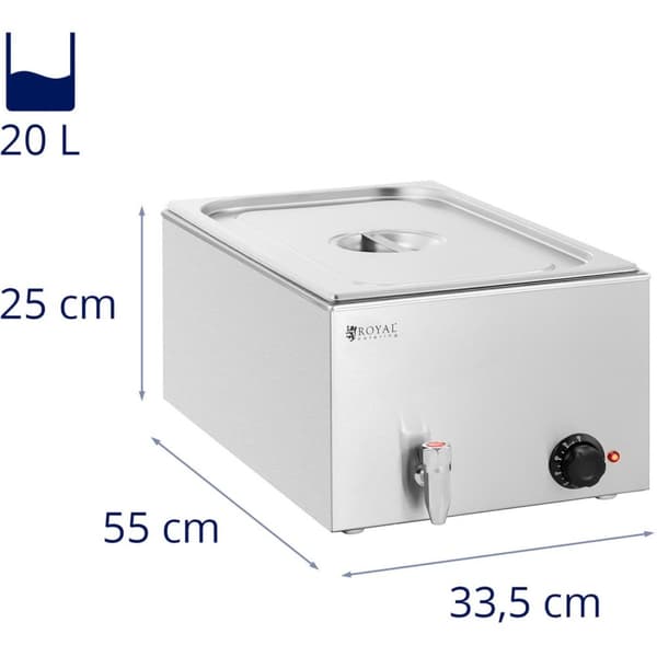 Bain-marie elektrisk varmeovn med kran GN 1/1 640 W