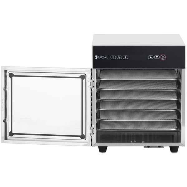 Fødevaretørrer til svampe, frugter, grøntsager, urter, 6 stativer, 30-90 C, 500 W