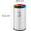 Miniatyrbillede 5 af 5: Affaldsspand til adskillelse, 4 rum, STÅL, 45 l, sølv