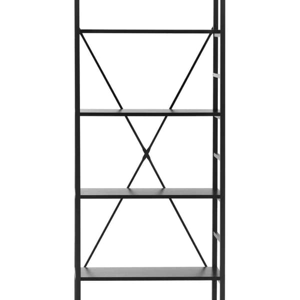 Parvikirjahylly teräskehyksellä 28 x 60 x 182 cm musta