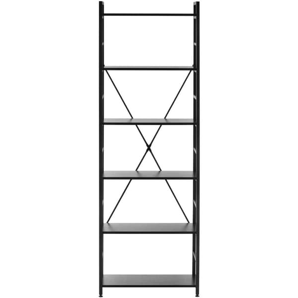Parvikirjahylly teräskehyksellä 28 x 60 x 182 cm musta