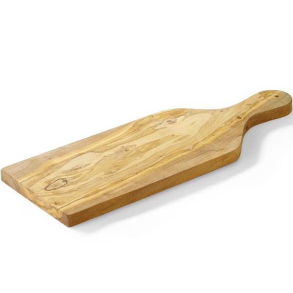 Serveringsbräda i olivträ med handtag 400 x 140 x 18 mm - Hendi 505250