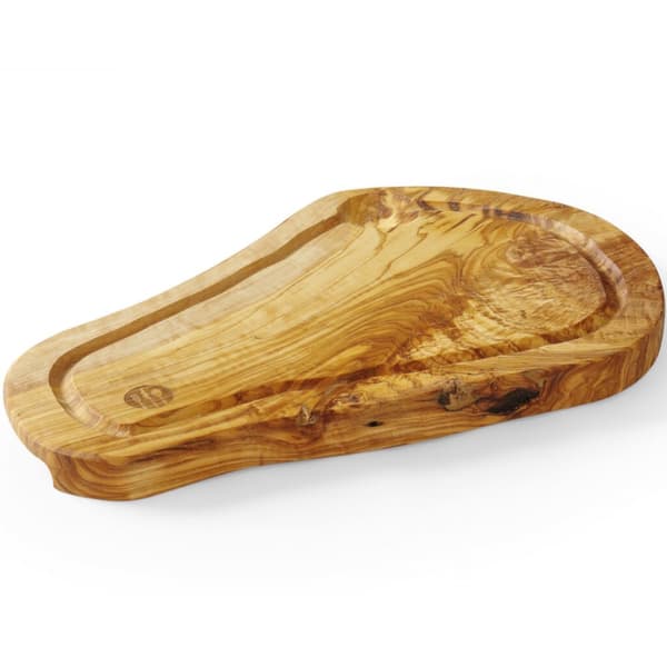 Serveringsbrett av oliventre med spor 300 x 210 x 18 mm - Hendi 505199