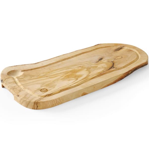Serveringsbrett av oliventre med spor 400 x 250 x 18 mm - Hendi 505212