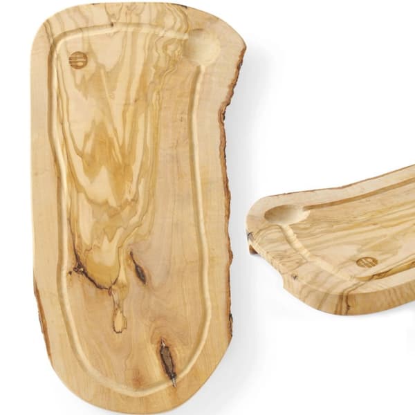 Serveringsbrett av oliventre med spor 400 x 250 x 18 mm - Hendi 505212