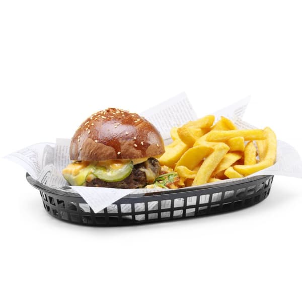 Soikea musta leipäkori, 6 kpl. - Hendi 426890