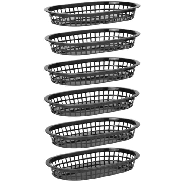 Soikea musta leipäkori, 6 kpl. - Hendi 426890