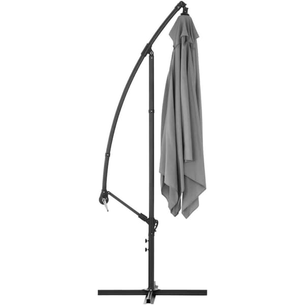 Hageparaply med firkantet arm, 250 x 250 cm, mørkegrå