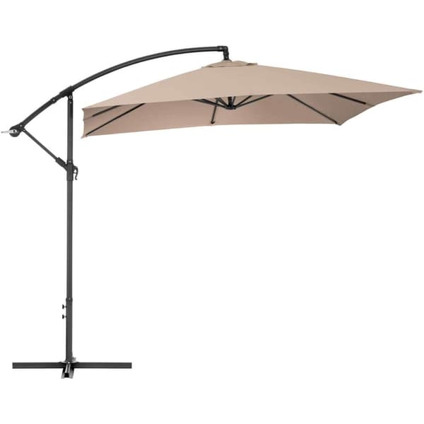Firkantet hageparaply med bom, 250 x 250 cm, krem