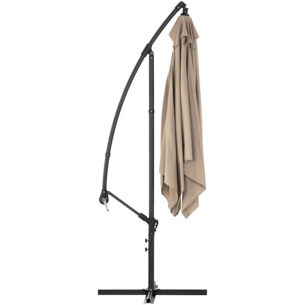 Firkantet hageparaply med bom, 250 x 250 cm, krem