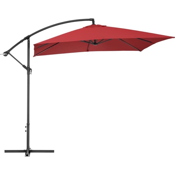 Hageparaply med firkantet arm, 250 x 250 cm, burgunder