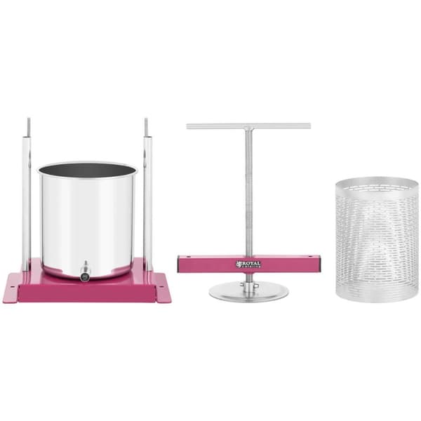 Manuell fruktjuicer, vinpresser, 5 l + 5 poser