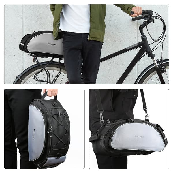 Cykelkufferttaske med skulderrem, 13l, sort