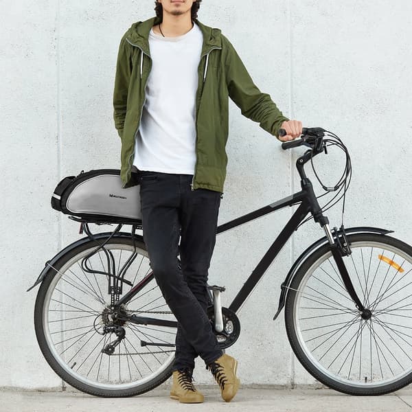 Cykelkufferttaske med skulderrem, 13l, sort