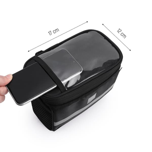 Sykkelstyrveske med telefonveske 2 l, sort