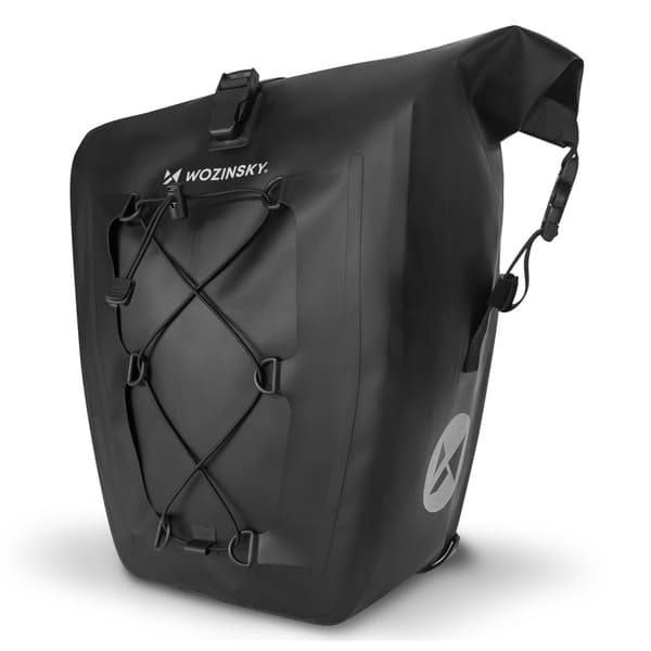 Vandtæt cykeltaske, taske, 25l, sort
