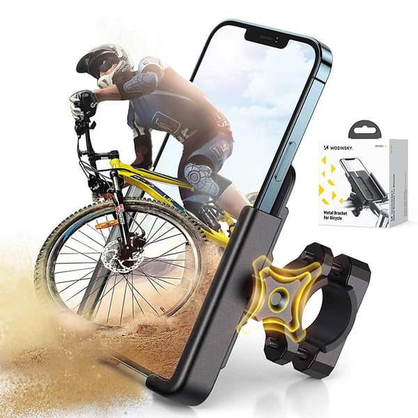 Sykkeltelefonholder i metall. scootere svarte