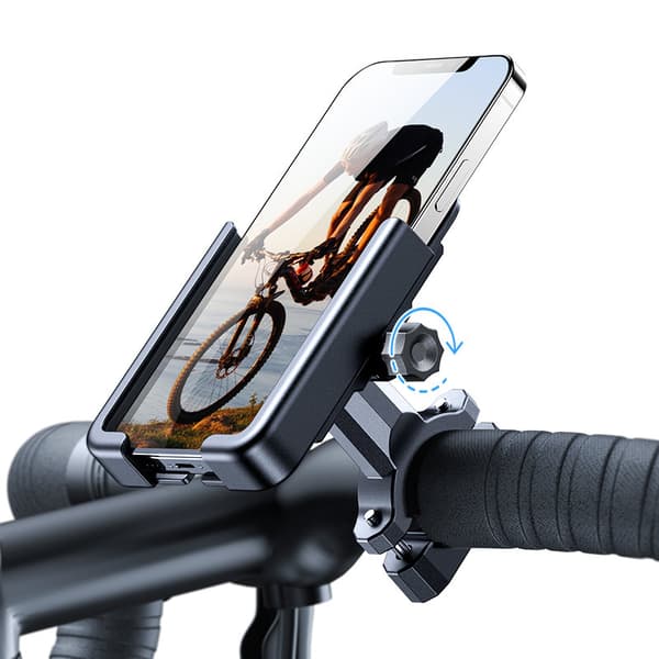 Sykkeltelefonholder i metall. scootere svarte