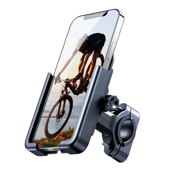 Sykkeltelefonholder i metall. scootere svarte