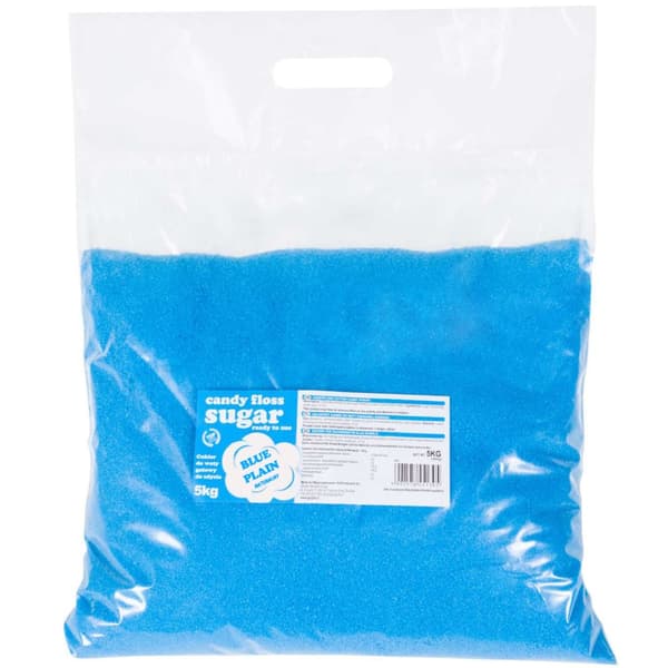 Värillinen sokeri hattaralle, sininen, luonnollinen maku, 5kg