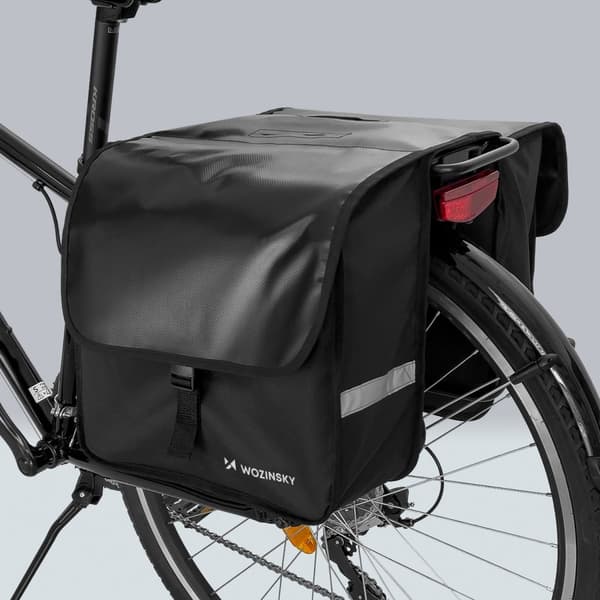 Dubbel cykelväska för bagageutrymme, 28 l, svart