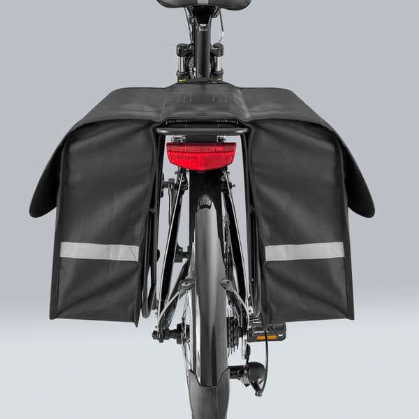 Dubbel cykelväska för bagageutrymme, 28 l, svart