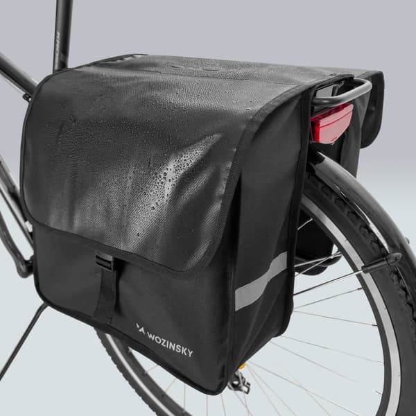 Dubbel cykelväska för bagageutrymme, 28 l, svart