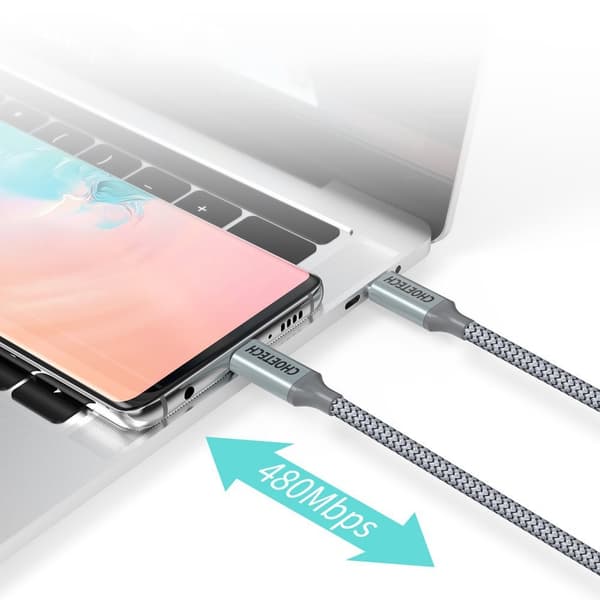 Kabel USB Type C - USB Type C 5A 100W PowerDelivery 480Mbps 1,8 m grå