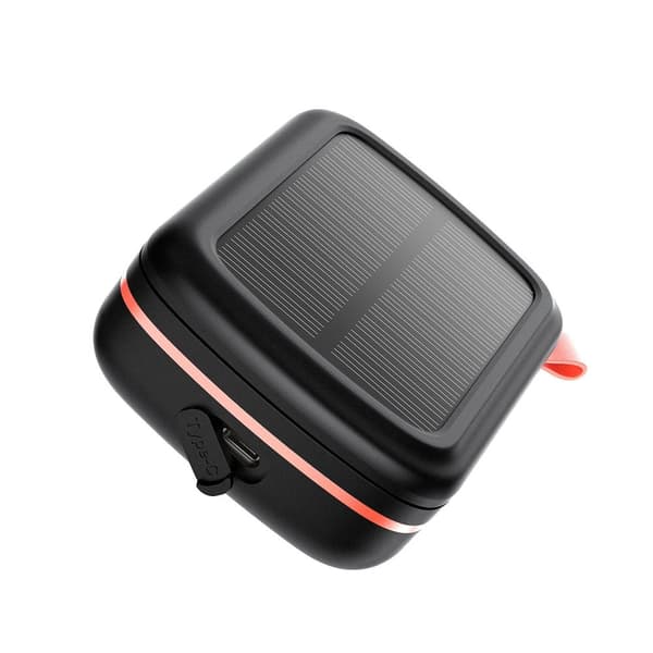 Vedenpitävät langattomat TWS-kuulokkeet aurinkolaturilla ja 2500mAh virtapankilla, musta
