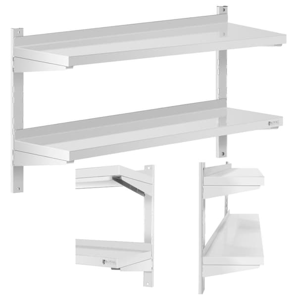 Dubbel, justerbar hängande cateringvägghylla, STÅL 100 x 30 cm