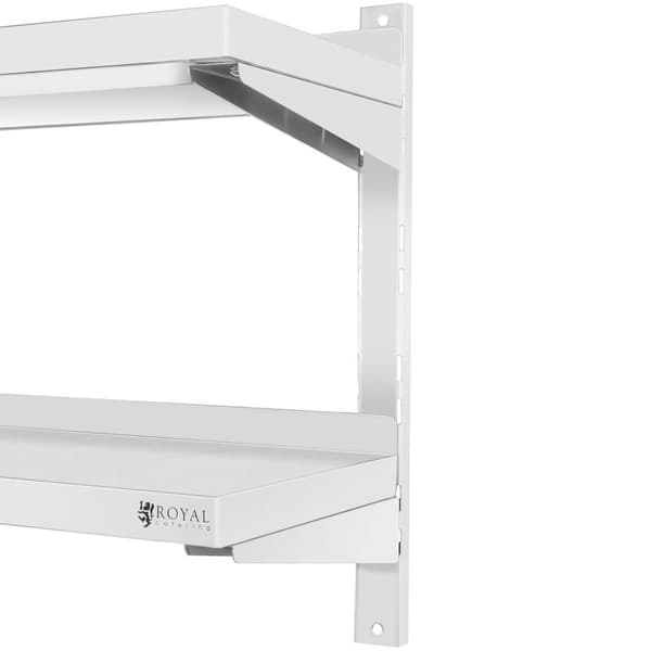 Dobbel, justerbar hengende serveringsvegghylle, STÅL 80 x 40 cm