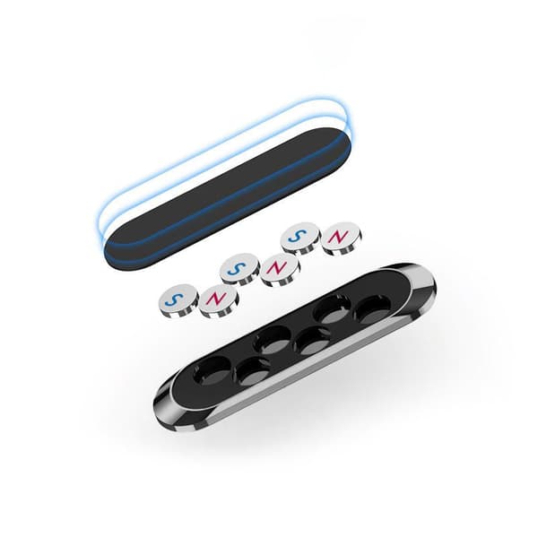 Magnetisk telefonholder for dashbordet, limt, svart