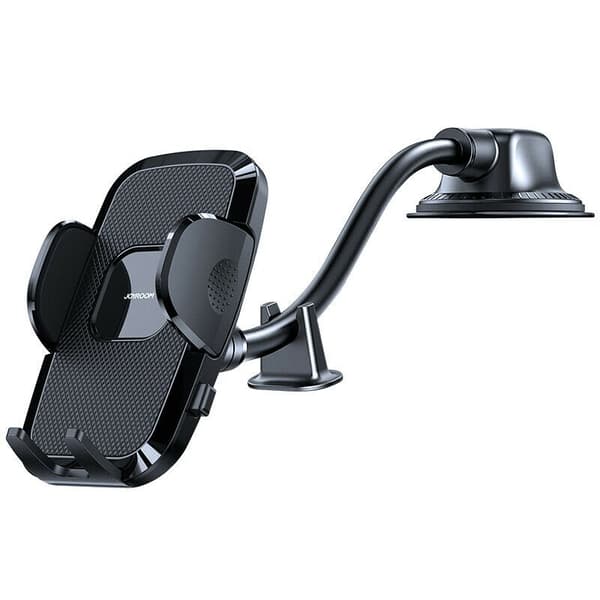 Biltelefonhållare med flexibel arm för instrumentbräda, glas, svart