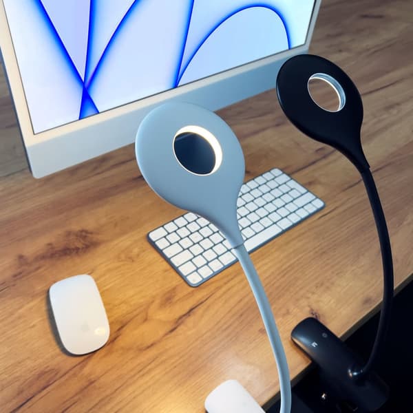 Trådløs LED-leselampe med klips + svart micro USB-kabel